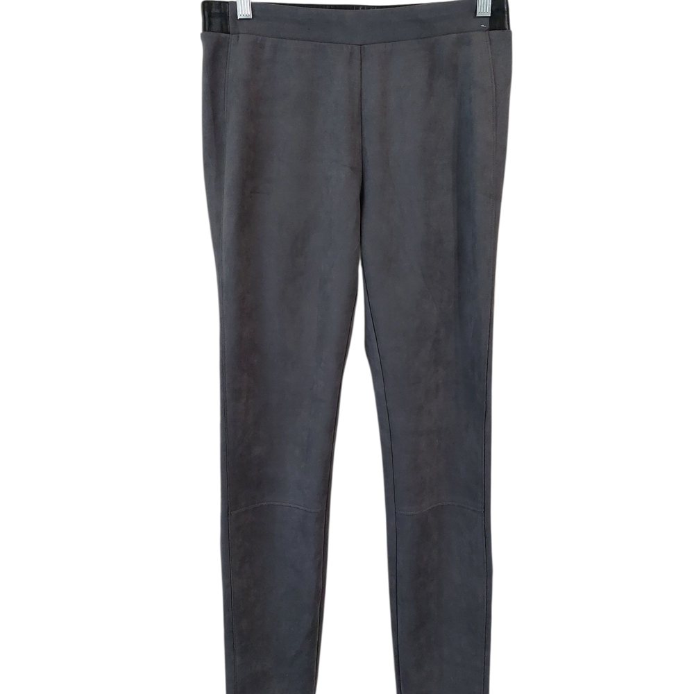 White House Black Market Charcoal Faux Suade Leggings